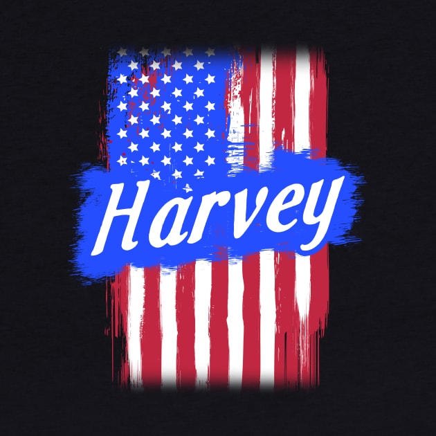 American Flag Harvey Family Gift For Men Women, Surname Last Name by darius2019